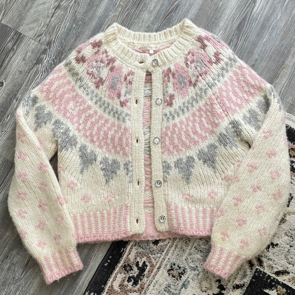 Sold Out LoveShackFancy Jamie Cardigan in Milky Clouds - Picture 2 of 8